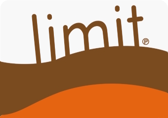 Логотип с надписью limit на коричневом и оранжевом фоне, выполненный в минималистичном стиле. Ключевая фраза: логотип limit.